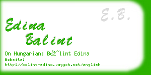 edina balint business card